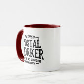 Retired Postal Worker Retirement Mailman Funny Mug (Devant gauche)