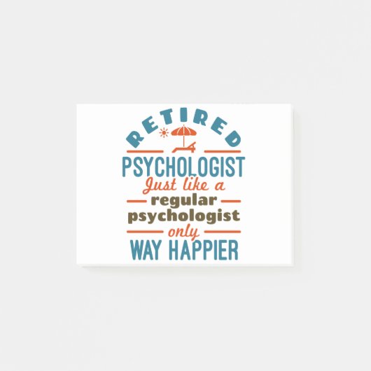 Retired Psychologist Therapist Retirement Happier Post-it® Notes (Voorkant)