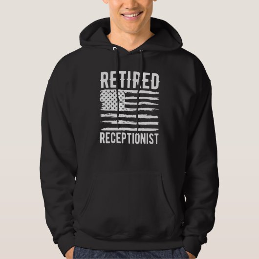 Retired Receptionist Profession American Flag Hoodie (Voorkant)