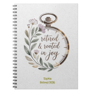 Retired & Rooted in Joy Personalized Name Year Notitieboek