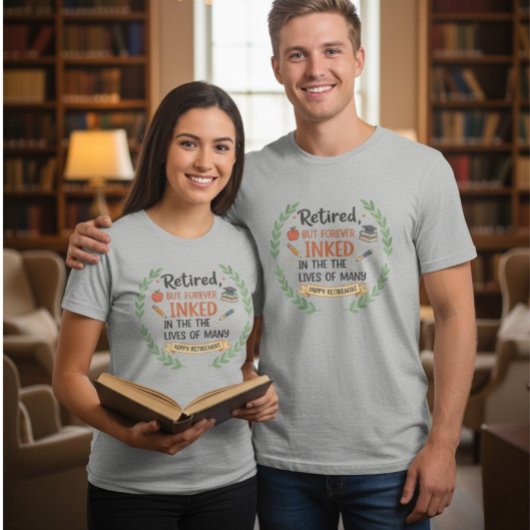 Retired Teacher Inked Life Retirement Gift Tri-Ble Tri-Blend Shirt