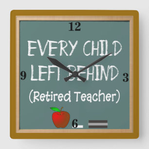 Retired Teacher Wall Clock Vierkante Klok