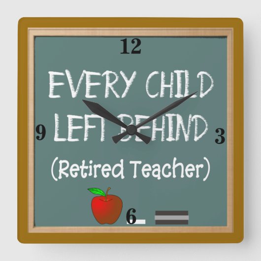 Retired Teacher Wall Clock Vierkante Klok (Voorkant)