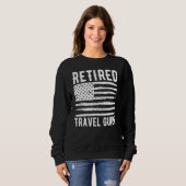 Retired Travel Guide Profession American Flag Trui (Voorkant volledig)