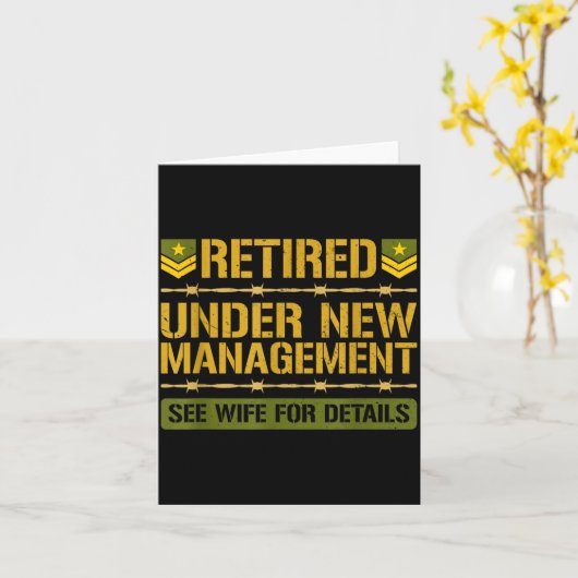 Retired Under New Management Military Retirement P Kaart (Gele Bloem)