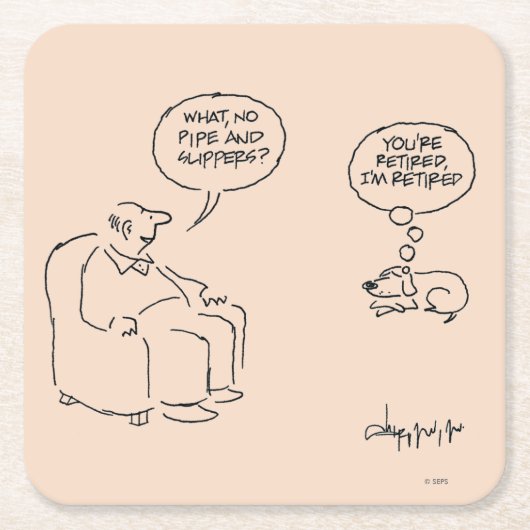 Retired Vierkante Kartonnen Onderzetter (Voorkant)