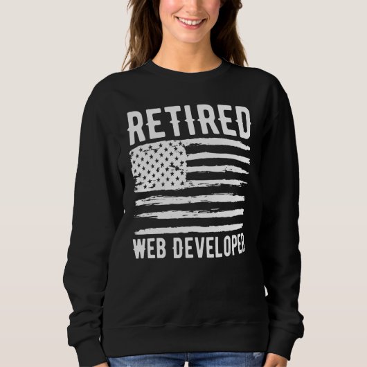 Retired Web Developer Profession American Flag Trui (Voorkant)