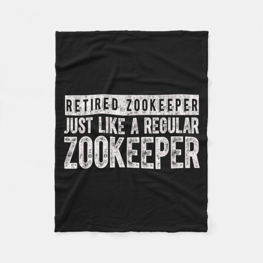Retired Zookeeper Funny Zoo Keeper Retirement Fleece Deken (Voorkant)