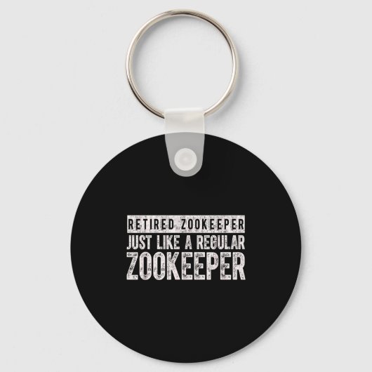 Retired Zookeeper Funny Zoo Keeper Retirement  Sleutelhanger (Voorkant)