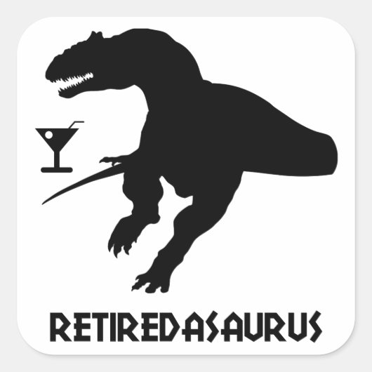 Retiredasaurus Vierkante Sticker (Voorkant)