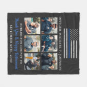 Retirement 6 Photo Thin Blue Line F Fleece Deken (Voorkant (Horizontaal))