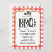 Retirement BBQ Party String Lights Red Pset Kaart (Voorkant)