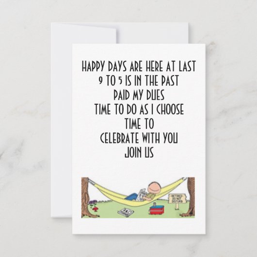 RETIREMENT BETEKENT DAT U MET U-INVITATIE BENUT KAART (Voorkant)