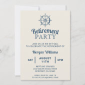 Retirement Boat Party Ship's Wheel Nautical Kaart (Voorkant)