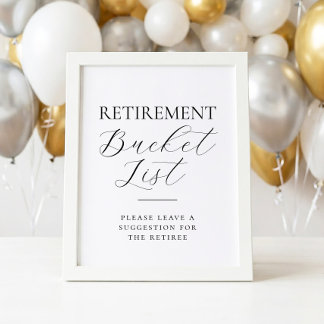 Retirement Bucket List Feest Activiteit Bord Poster