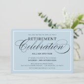 RETIREMENT CELEBRATION DINER modern bleek blauw Kaart (Staand voorkant)