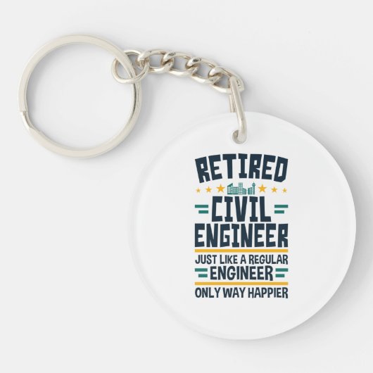 Retirement Civil Engineer Engineering Retirement Sleutelhanger (Voorkant)