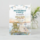 Retirement fishing party invitation (Debout devant)