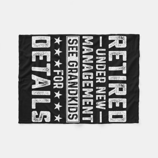 Retirement Gag Party Retired Under New Management Fleece Deken (Voorkant (Horizontaal))