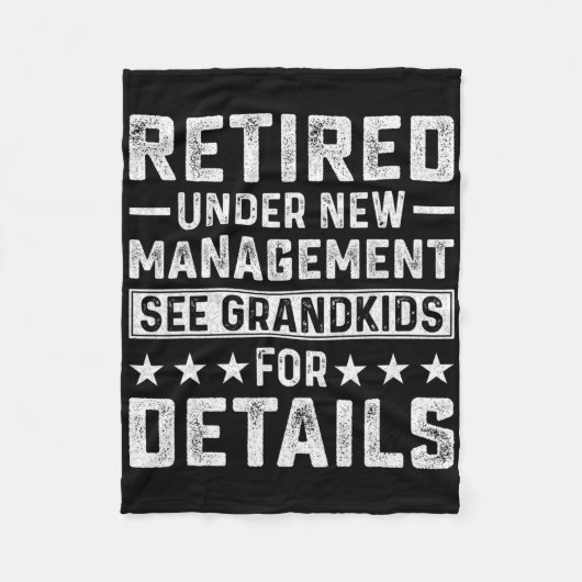Retirement Gag Party Retired Under New Management Fleece Deken (Voorkant)