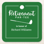 Retirement Golf Ball T-shirt Vlag Modern Vierkante Kartonnen Onderzetter (Voorkant)