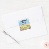Retirement Golf Course by the Beach Invitation Vierkante Sticker (Envelop)