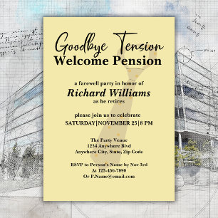 Retirement Goodbye Tension Modern Simple Party Kaart