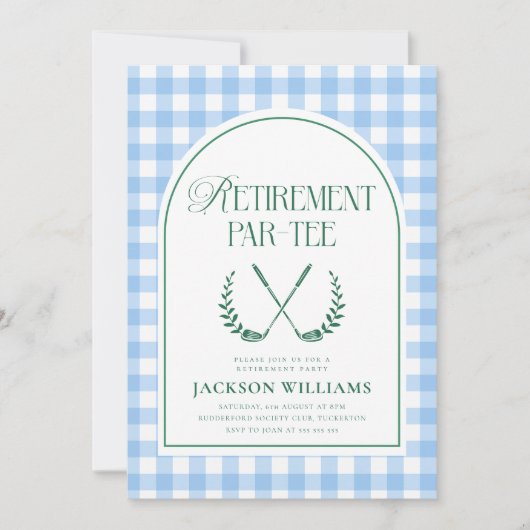 Retirement Par-Tee Golf Theme Retirement Kaart (Voorkant)