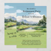 Retirement Party Golf Theme Invitation Kaart (Voorkant / Achterkant)