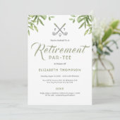 Retirement Party Golf Themed Green Invitation (Debout devant)