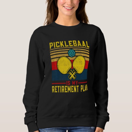 Retirement Pickleball Apparel PickleBall Paddle Pl Trui (Voorkant)