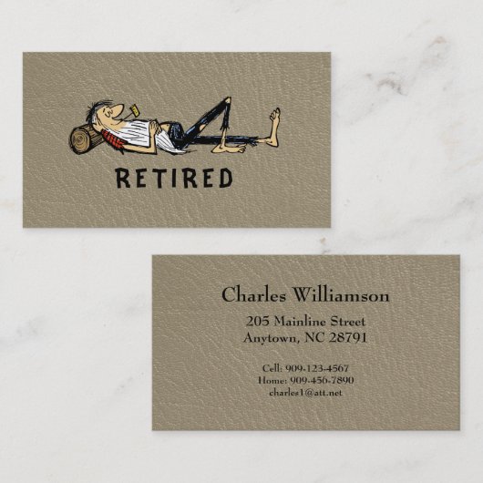 Retirement - Rip Van Winkle image business Contactkaartje (Voorkant / Achterkant)