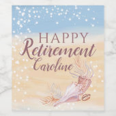 Retirement Strand Kust Schelp Wijn Etiket (Enkel label)