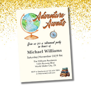 Retirement Travel Adventure wacht op Wereldbol Kaart