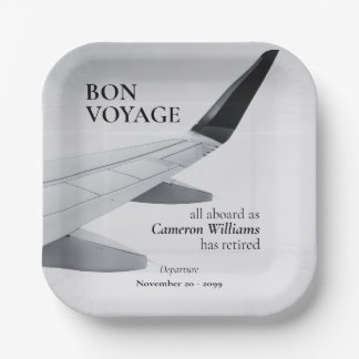 Retirement Travel Theme Modern Plane Bon Voyage Papieren Bordje