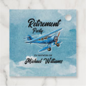 Retirement Travel Theme Party Plane Bedankjes Labels (Achterkant)
