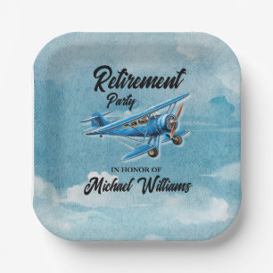 Retirement Travel Theme Party Plane  Papieren Bordje