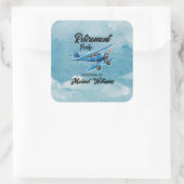 Retirement Travel Theme Party Plane  Vierkante Sticker (Tas)
