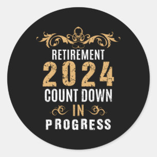 Retiret 2024 Aftellen in uitvoering Pensioen Ronde Sticker