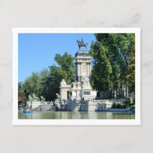 Retiro Park, Madrid, Spanje Briefkaart