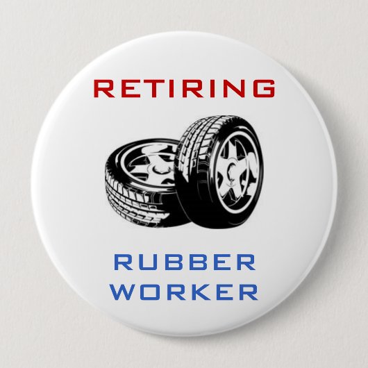 Retiting Rubber Worker Pin Ronde Button 4,0 Cm (Voorkant)