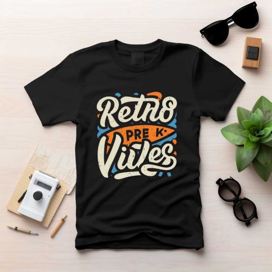 Retns Pre Vibes Gedrukt Modern Zwart Mannen Tshirt