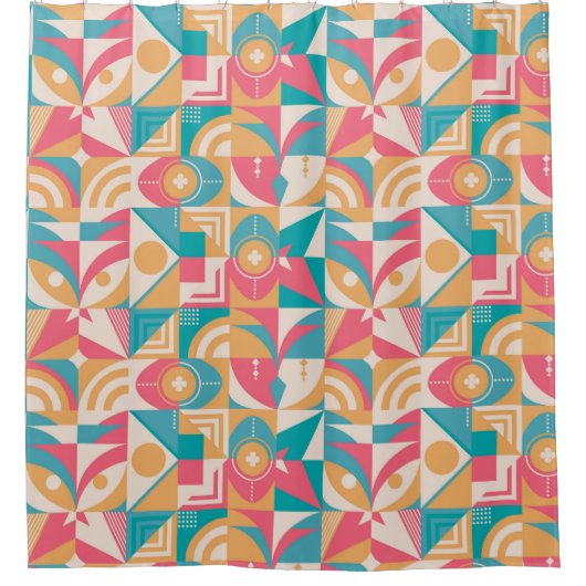 Reto Geometric Pattern Shower Curtain Douchegordijn (Voorkant)