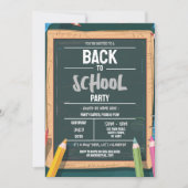 Retour À La Fête De L'École Chalk Green Invitation (Devant)