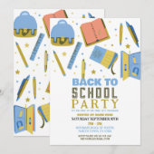 Retour À La Fête De L'École Invitation Fun Station (Devant / Derrière)