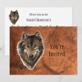 Retour à la nature, loup, Invitation d'anniversair (Devant / Derrière)