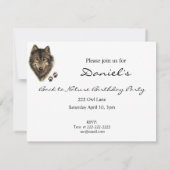 Retour à la nature, loup, Invitation de fête anima (Dos)