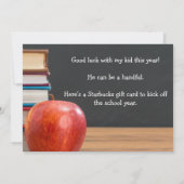 Retour à l'année scolaire carte d'appréciation du  (Dos)