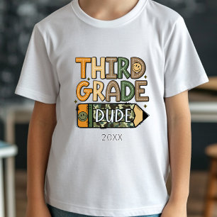 Retour à l'école 3e année Dude Camo Boy T-shirt
