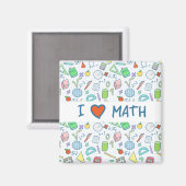 Retour à l'école : aimant "I love math" (Recto/Verso)